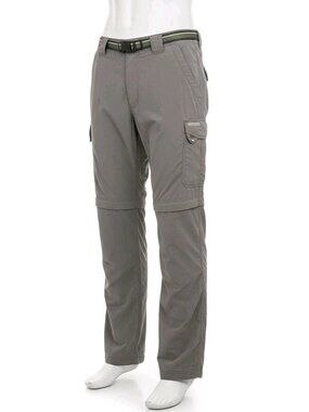Convertible Hiking Pants Mens Gray Zip Off Cargo Travel Lightweight